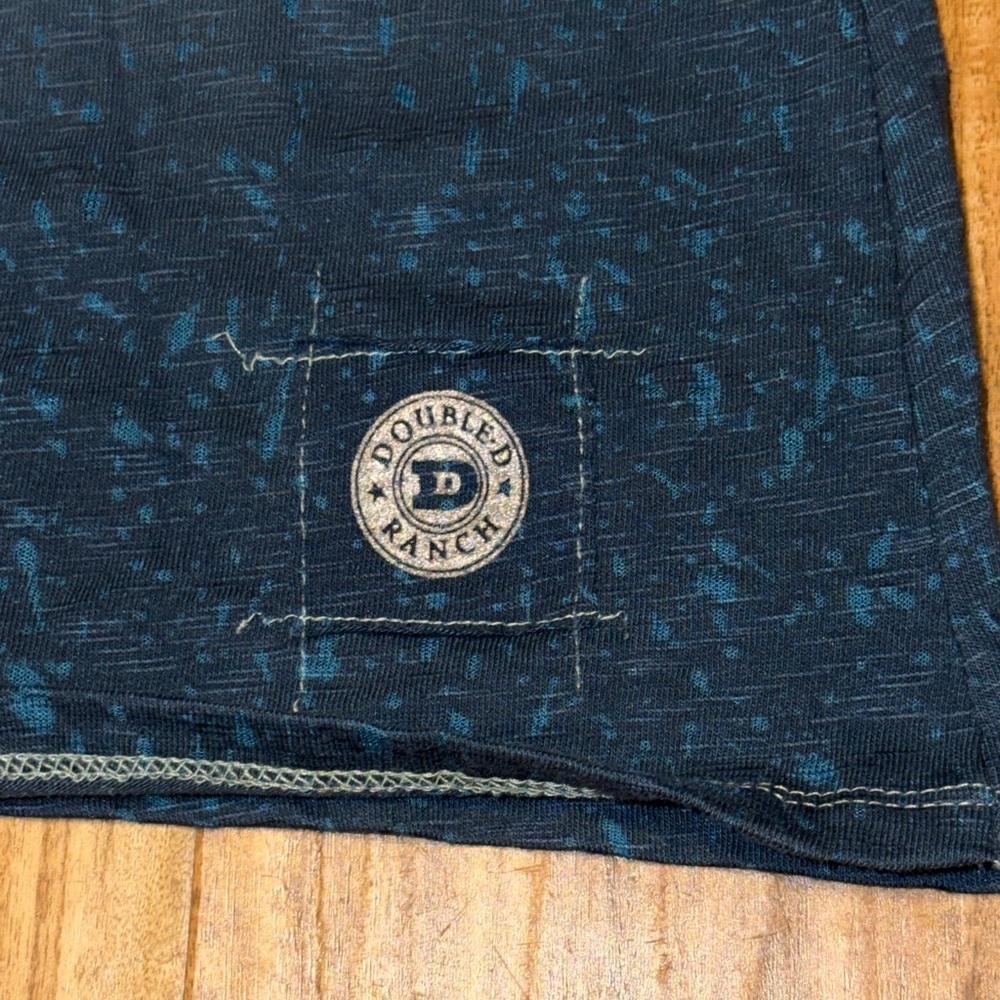 Double D Ranch women’s large shirt long sleeve Teal blue ombre cross embellish - Picture 6 of 11